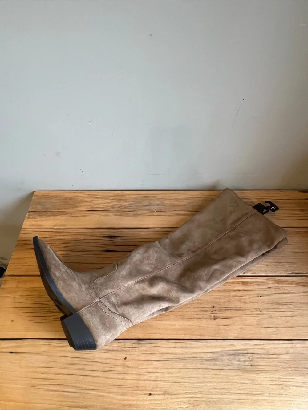 Time and Tru Women’s Tall Faux Suede Knee-High Boots - Tan Size 6